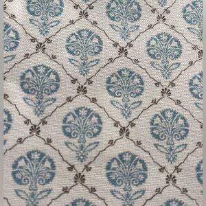 Waverly Designer Farmhouse style Blue with Brown accents Home Decor Fabric 3 yds